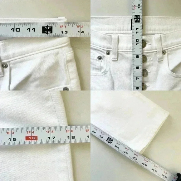 Gap High  Rise Slim Straight Leg Cigarette Jeans Button Fly White Denim Size 26 - Picture 12 of 14